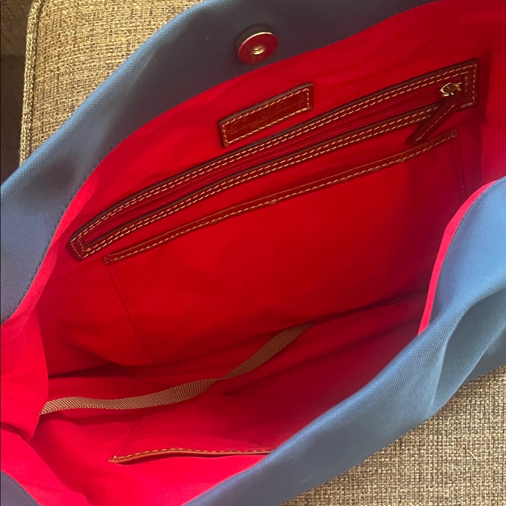 Dooney & Bourke Blue and Brown Shoulder Bag - Picture 2 of 2